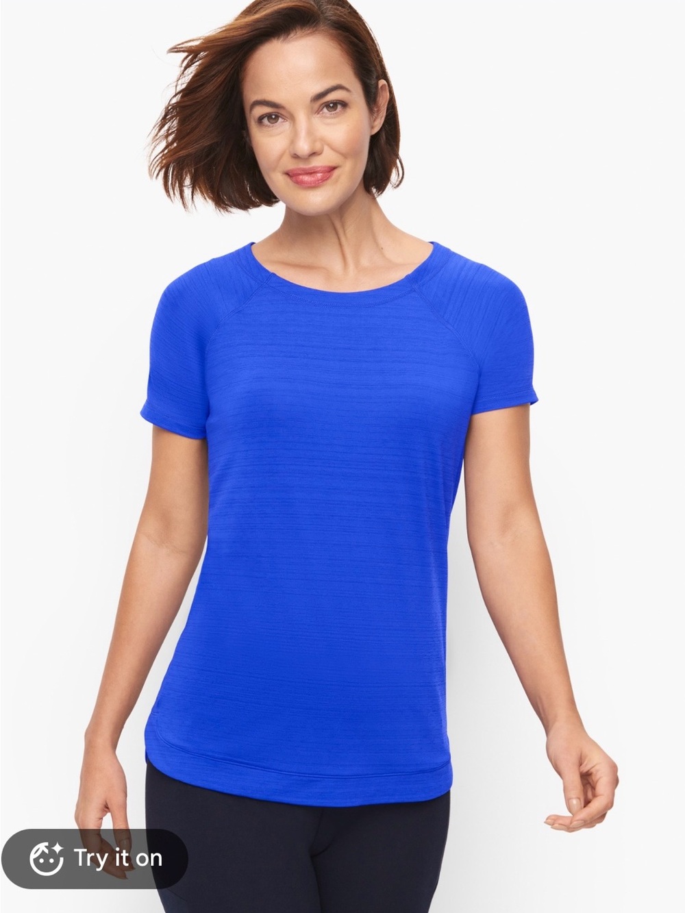 T by Talbots Short-Sleeve Crewneck Tee in Bright Blue (Size LP)